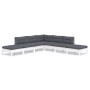 Muebles de jardín 7 pzas con cojines blanco madera de pino de , Conjuntos de jardín - Ref: Foro24-3096323, Precio: 612,83 €, ...
