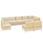 Muebles de jardín 9 piezas y cojines madera maciza de pino de , Conjuntos de jardín - Ref: Foro24-3096478, Precio: 770,29 €, ...