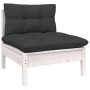 Muebles de jardín 5 pzas con cojines blanco madera maciza pino de , Conjuntos de jardín - Ref: Foro24-3096672, Precio: 468,08...