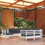 Muebles de jardín 9 pzas y cojines blanco madera maciza de pino de , Conjuntos de jardín - Ref: Foro24-3096768, Precio: 845,3...