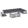 Muebles de jardín 10 pzas y cojines blanco madera maciza pino de , Conjuntos de jardín - Ref: Foro24-3096780, Precio: 928,37 ...