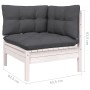 Muebles de jardín 10 pzas y cojines blanco madera maciza pino de , Conjuntos de jardín - Ref: Foro24-3096780, Precio: 928,37 ...