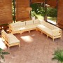 Muebles de jardín 9 pzas y cojines madera maciza de pino crema de , Conjuntos de jardín - Ref: Foro24-3096827, Precio: 770,29...