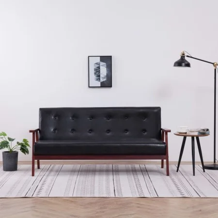 3 seater black synthetic leather sofa by vidaXL, Sofas - Ref: Foro24-248643, Price: 222,83 €, Discount: %