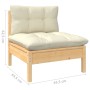 Muebles de jardín 10 piezas y cojines madera de pino crema de , Conjuntos de jardín - Ref: Foro24-3097325, Precio: 855,49 €, ...