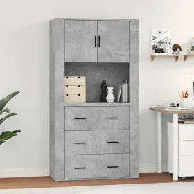 Aparador alto madera contrachapada gris hormigón de , Aparadores - Ref: Foro24-3185387, Precio: 167,86 €, Descuento: %