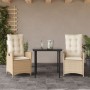 Set comedor de jardín 3 pzas con cojines ratán sintético beige en Conjuntos de jardín | Comprar online en Foru.es
