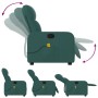 Sillón de masaje reclinable de tela verde oscuro de , Sillones - Ref: Foro24-374212, Precio: 205,12 €, Descuento: %