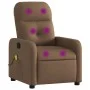Sillón reclinable con masaje de tela marrón de , Sillones - Ref: Foro24-374210, Precio: 218,54 €, Descuento: %