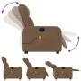 Sillón reclinable con masaje de tela marrón de , Sillones - Ref: Foro24-374210, Precio: 218,54 €, Descuento: %