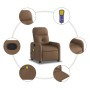 Sillón reclinable con masaje de tela marrón de , Sillones - Ref: Foro24-374210, Precio: 222,10 €, Descuento: %