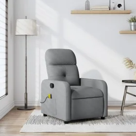 Sillón reclinable de masaje de tela gris claro de , Sillones - Ref: Foro24-374206, Precio: 200,11 €, Descuento: %