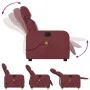 Sillón de masaje reclinable cuero sintético rojo tinto de , Sillones - Ref: Foro24-374194, Precio: 249,90 €, Descuento: %
