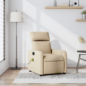 Sillón de masaje reclinable de tela crema de , Sillones - Ref: Foro24-374182, Precio: 229,00 €, Descuento: %