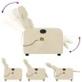Sillón de masaje reclinable de tela crema de , Sillones - Ref: Foro24-374182, Precio: 225,19 €, Descuento: %