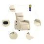 Sillón de masaje reclinable de tela crema de , Sillones - Ref: Foro24-374182, Precio: 225,19 €, Descuento: %