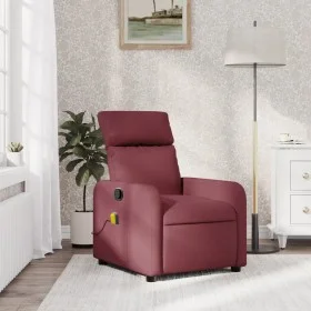 Sillón de masaje reclinable de tela color vino tinto de , Sillones - Ref: Foro24-374177, Precio: 223,44 €, Descuento: %