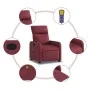 Sillón de masaje reclinable de tela color vino tinto de , Sillones - Ref: Foro24-374177, Precio: 223,44 €, Descuento: %