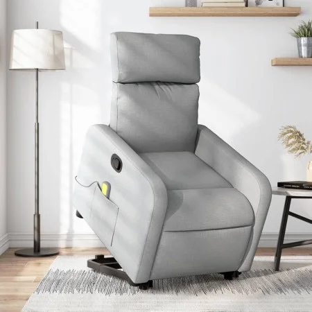 Sillón de masaje reclinable de pie de tela gris claro de , Sillones - Ref: Foro24-3206708, Precio: 304,21 €, Descuento: %