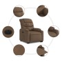 Sillón eléctrico reclinable elevable de tela marrón de , Sillones - Ref: Foro24-3206667, Precio: 350,66 €, Descuento: %