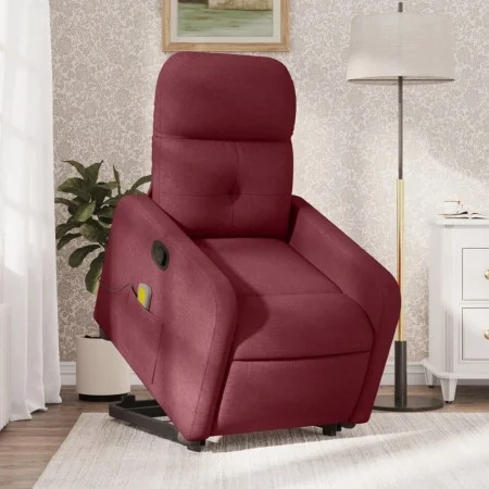 Sillón reclinable de masaje elevable tela rojo tinto de , Sillones - Ref: Foro24-3206807, Precio: 287,90 €, Descuento: %