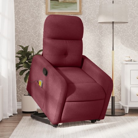 Sillón reclinable de masaje elevable tela rojo tinto de , Sillones - Ref: Foro24-3206807, Precio: 268,96 €, Descuento: %