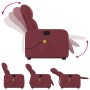 Sillón reclinable de masaje elevable tela rojo tinto de , Sillones - Ref: Foro24-3206807, Precio: 268,96 €, Descuento: %