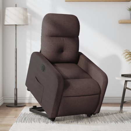 Sillón eléctrico reclinable elevable de tela marrón oscuro de , Sillones - Ref: Foro24-3206818, Precio: 297,16 €, Descuento: %