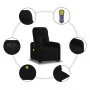 Sillón de masaje eléctrico reclinable elevable tela negro de , Sillones - Ref: Foro24-3206824, Precio: 351,94 €, Descuento: %