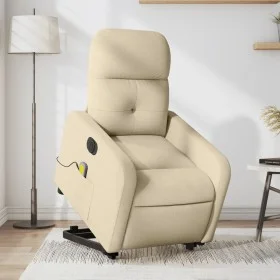 Sillón de masaje eléctrico reclinable elevable tela crema de , Sillones - Ref: Foro24-3206830, Precio: 339,07 €, Descuento: %