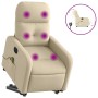 Sillón de masaje eléctrico reclinable elevable tela crema de , Sillones - Ref: Foro24-3206830, Precio: 317,53 €, Descuento: %