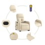 Sillón de masaje eléctrico reclinable elevable tela crema de , Sillones - Ref: Foro24-3206830, Precio: 317,53 €, Descuento: %