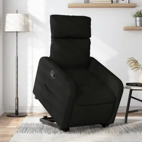 Sillón reclinable elevable tela negro de , Sillones - Ref: Foro24-3206701, Precio: 235,49 €, Descuento: %