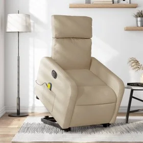Sillón de masaje eléctrico reclinable elevable tela crema de , Sillones - Ref: Foro24-3206734, Precio: 355,58 €, Descuento: %