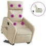 Sillón de masaje eléctrico reclinable elevable tela crema de , Sillones - Ref: Foro24-3206734, Precio: 355,58 €, Descuento: %