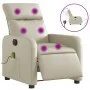 Sillón de masaje reclinable eléctrico cuero sintético crema de , Sillones - Ref: Foro24-3206743, Precio: 256,08 €, Descuento: %