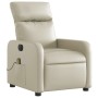 Sillón de masaje reclinable eléctrico cuero sintético crema de , Sillones - Ref: Foro24-3206743, Precio: 251,49 €, Descuento: %