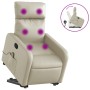 Sillón reclinable de masaje de pie cuero artificial color crema de , Sillones - Ref: Foro24-3206757, Precio: 270,40 €, Descue...