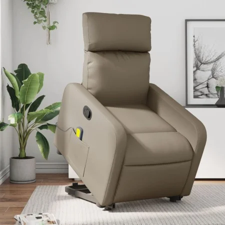Sillón reclinable masaje pie cuero artificial color capuchino de , Sillones - Ref: Foro24-3206762, Precio: 304,27 €, Descuent...