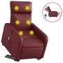 Sillón de masaje elevable eléctrico cuero artificial rojo tinto by , Armchairs - Ref: Foro24-3206774, Price: 376,78 €, Discou...