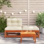 Sofá de jardín sin reposabrazos con cojines y reposapiés de , Sofás modulares de exterior - Ref: Foro24-838130, Precio: 144,1...
