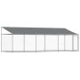 Jaula de perros techo y puerta acero galvanizado gris 6x2x2 m de , Casetas y cercados para perros - Ref: Foro24-3209569, Prec...