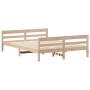 Estructura de cama con cabecero madera maciza pino 120x200 cm de , Camas y somieres - Ref: Foro24-842790, Precio: 148,68 €, D...