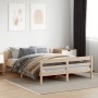 Estructura de cama con cabecero madera maciza pino 120x200 cm de , Camas y somieres - Ref: Foro24-842790, Precio: 148,68 €, D...