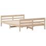 Estructura de cama con cabecero madera maciza pino 120x200 cm de , Camas y somieres - Ref: Foro24-842790, Precio: 148,68 €, D...
