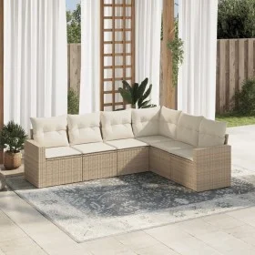 Gartensofa-Set mit 6-teiligen Kissen aus synthetischem Rattan in Beige. von , Modulare Sofas für den Außenbereich - Ref: Foro...