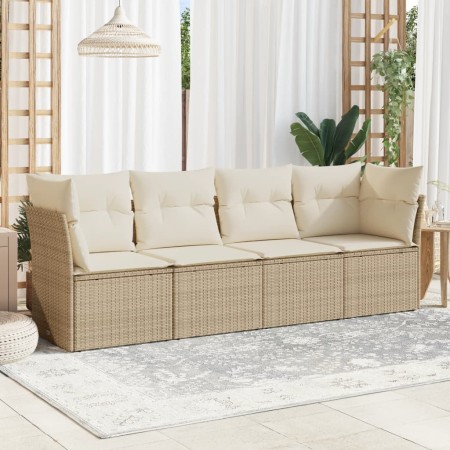 Juego de sofás jardín con cojines 4 pzas ratán sintético beige de , Conjuntos de jardín - Ref: Foro24-3249067, Precio: 303,89...