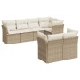 Set sofás de jardín 7 piezas y cojines ratán sintético beige de , Conjuntos de jardín - Ref: Foro24-3249737, Precio: 528,71 €...