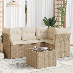 Juego de sofás jardín con cojines 5 pzas ratán sintético beige de , Conjuntos de jardín - Ref: Foro24-3249427, Precio: 369,72...