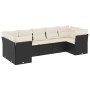 Set de comedor de jardín 7 pzas y cojines ratán sintético negro de , Conjuntos de jardín - Ref: Foro24-3249955, Precio: 441,0...
